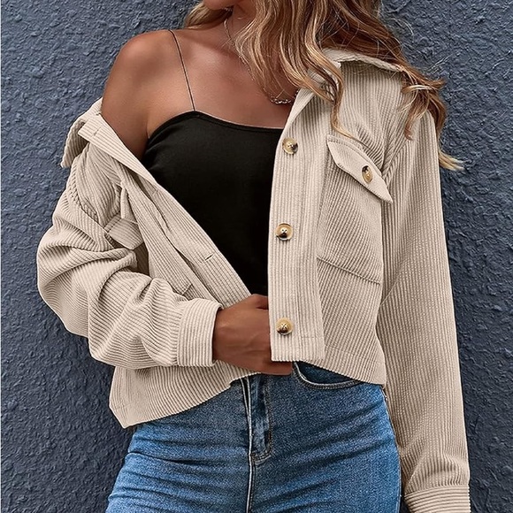 NWT AVEC LES FILLES Beige Corduroy
Cropped Jacket boxy relaxed minimalist size M - Picture 3 of 16